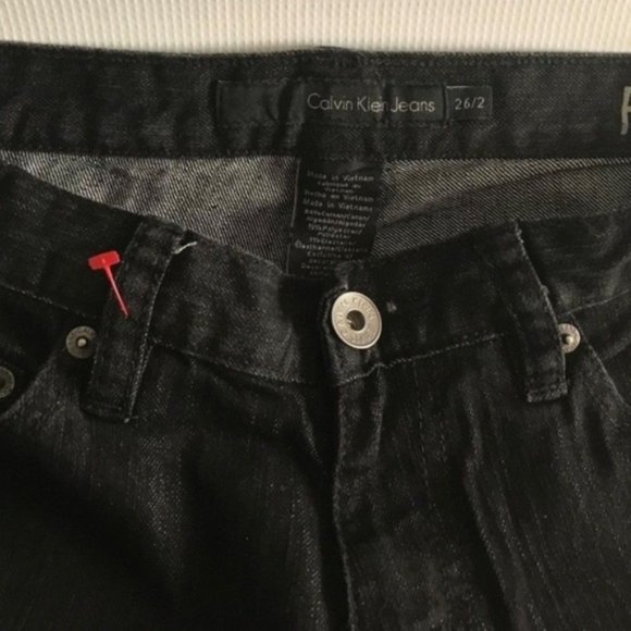 Calvin Klein black flare Jeans stretch 26/2 29-in inseam - Picture 4 of 8